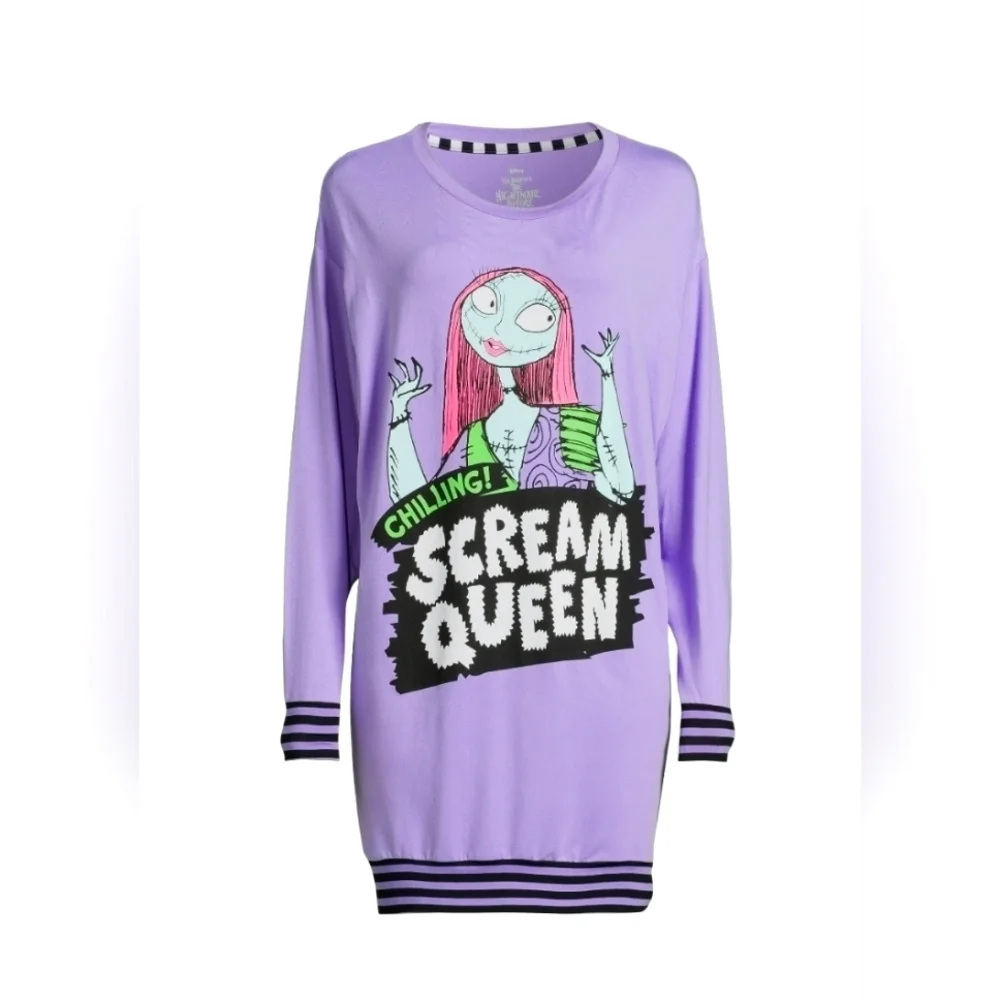NWT Disney's Nightmare Before Christmas Women's Sleepshirt Sally Scream queen, M